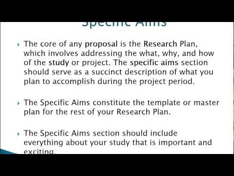 How to Write Specific Aims
