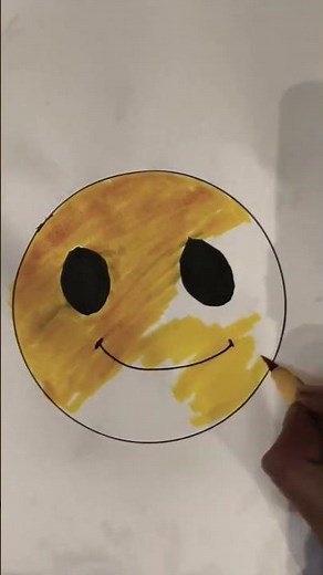 Easy Smiley Face Drawing Step by Step 😊 #shorts #creative