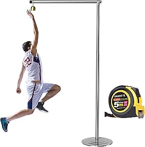 Vertical Jump Tester, Floor Standing Vertical Jump Measurement Tool, Vertical Jump Measure Device Equipped with a Tape, Adjustable Height Vertical Trainer for Jump Training