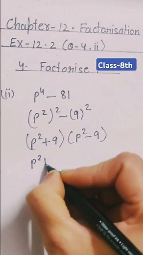 Factorisation|Chapter-12 Ex-12.2(Q-4 ii)|Class 8th Maths|#maths #factorisation #class8#shorts#edu