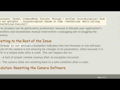 Resolving the Node is not writable Exception After Camera Crashes with FLIR and Spinnaker SDK