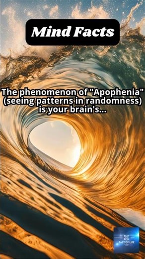 Why your brain sees patterns in randomness — the apophenia effect. #facts #shorts #mindfacts