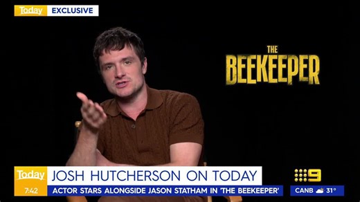 #EXCLUSIVE: Dickie catches up with Hollywood actor Josh Hutcherson, who stars alongside Jason Statham in the new action film, 'The Beekeeper'. #9Today | WATCH LIVE 5.30am | TODAY