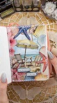 ASMR journal Seaside Romance🌊🏖️🐚⭐️🌺|#asmr #scrapbooking #journal #diy #paper #collage #art #fyp
