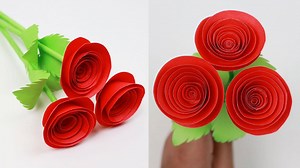 How to Make Very Easy Rose Flower with Paper | Paper Roses Flowers Step by Step | DIY Rose Of Paper #paperflowers #paperrose #papercraft #paperroses #diypaperrose | Ezzy Crafts DIY