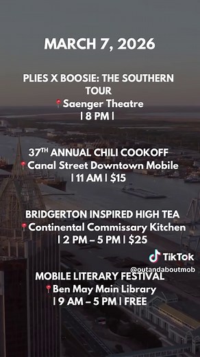 Things to do in Mobile this week (March 5-7, 2026) Save this for later & follow for weekly events If you check out any of these, tag us #mobilealabama #thingstodoinmobile #mobileal #mobileevents #thingstodo