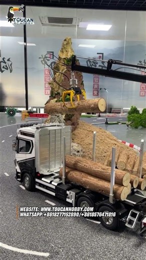 PERFECT COORDINATION: 1/14 RC CRANE & LOGGING TRUCK TEAMWORK! 🤝