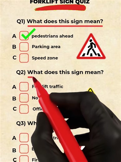 Forklift Safety Signs Quiz? #ForkliftSigns #ForkliftSafety #SafetySigns #WarehouseSafety #OperatorLife #Heavy Equipment #TikTokUSA