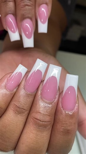 Beautiful Pink and White French Tip Nail Tutorial