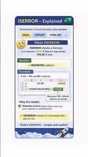 Excel ISERROR Explained in 1 Minute | Stop Formula Errors 🚀