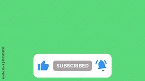 Subscribe Button Animation, Subscribing Animation, Like, and Notification Buttons, Animated Subscribe Button on Green Screen | 4K Stock Video