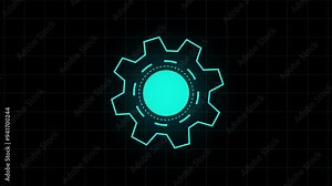 Setting animation video on black background, Update setting icon setup animation