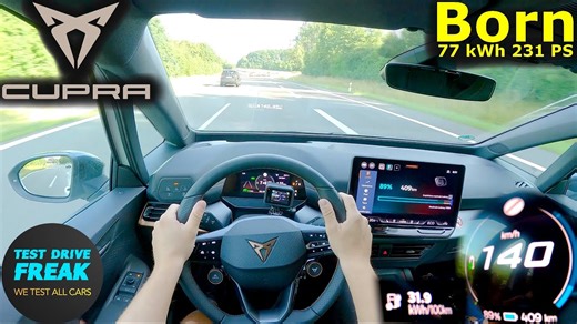 2025 Cupra Born 77 kWh (231 PS) TOPSPEED POV ⚡ Electric Consumption Test | No Speed Limit Autobahn