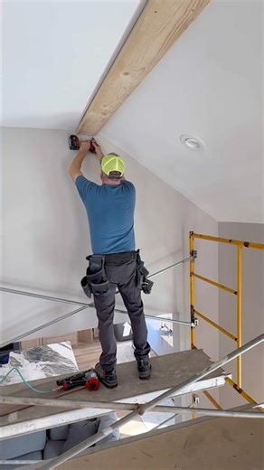 Easy Hack for Installing Beams Against a Sloped Ceiling