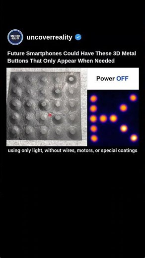Future Smartphones Could Have These 3D Metal Buttons That Only Appear When Needed #tech #smartphone