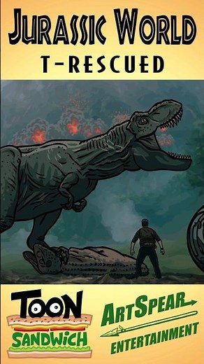 T-Rex to the T-Rescue! - TOON SANDWICH #funny #jurassicworld #trex #dinosaur #animation