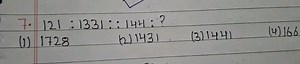 121 : 1331 :: 144 : ?(1) 1728(2) 1431(3) 1441(4) 166... | Filo