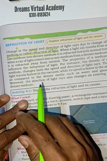 33K views · 1.2K reactions | Refraction of Light Explained in Simple words | Dilshad Murtaza | Dispersion of light | Science 7th | Preparation #science #stbb #refraction #light | Dreams Virtual Academy | Facebook