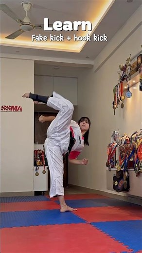 ‼️fake kick+hook kick‼️#tutorial #martialarts #ufc #mma #kicks