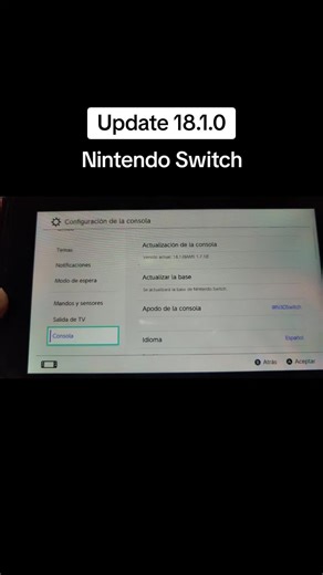 Actualización 18.1.0 para Nintendo Switch