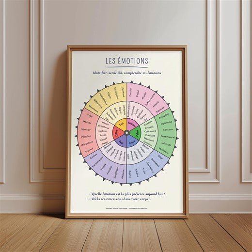 Wheel of Emotions - Educational Poster for Adults and Children - Sophrology and Wellness Poster - Digital Download - Etsy