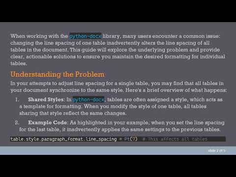 Managing Line Spacing in Python-docx Tables: Avoiding Global Changes