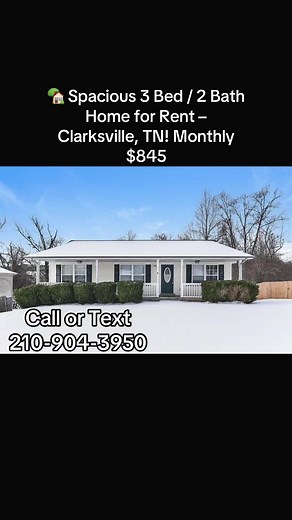 Spacious 3 Bed / 2 Bath Home for Rent in Clarksville, TN