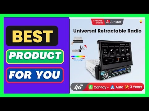 Junsun Carplay Android Auto 7" Retractable Touch Screen Universal Radio 1
