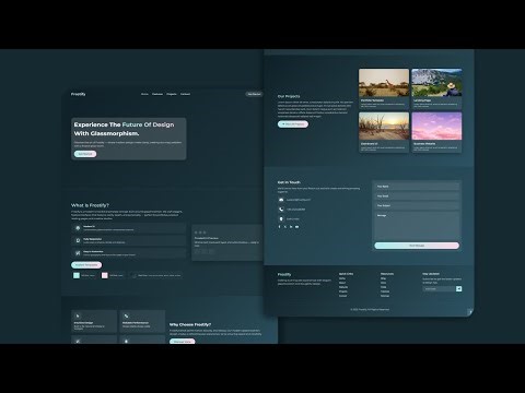 Build a complete Modern Glassmorphism Website Design | HTML, CSS & JavaScript Tutorial
