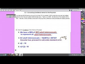 Chapter 8, Lesson #4 Calculating CI's for one proportion