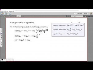 Basic properties of logarithms