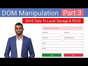JavaScript DOM Manipulation | Save And Read Data From Local Storage | Javascript Soomali Tutorial #3