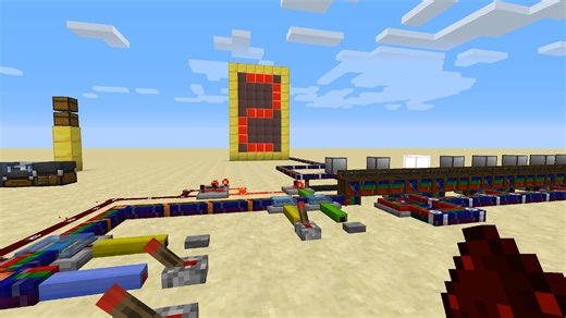 Minecraft数字电路：数码管测试