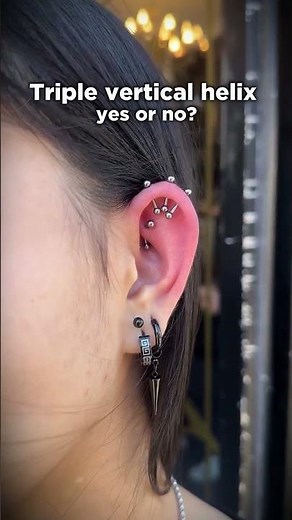 Do you like triple vertical helix piercings?