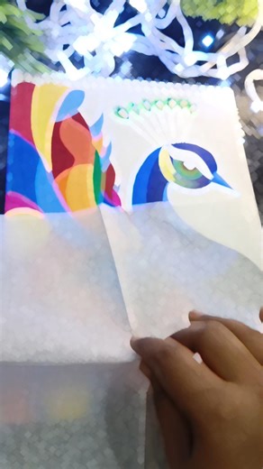 “Wait till the end… ek simple sketch kaise ban gaya colorful peacock 🦚✨"