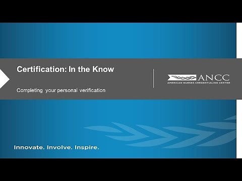 ANCC Certification: Completing Your Personal Verification