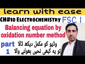 Class 11 Electrochemistry|| Balancing redox equation by oxidation number method