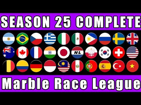 Marble Race League Season 25 Complete Race Day 1-10 in Algodoo / Marble Race King