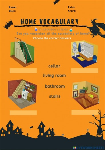 Home Vocabulary online activity