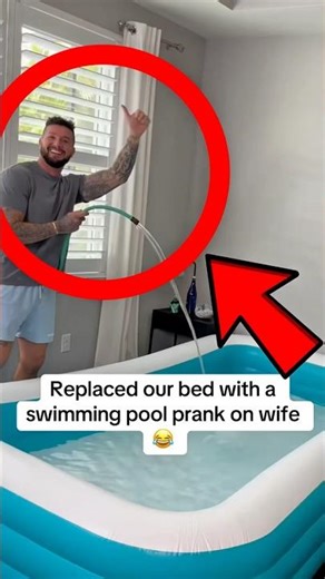 Secret Water Bed Prank on My Wife… She Never Saw This Coming #funny #shorts #coupleprank