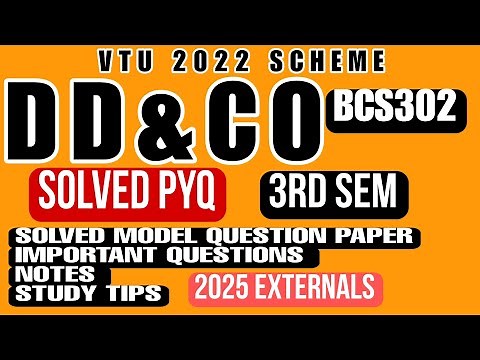 SOLVED PREVIOUS YEAR QUESTION PAPER, MODEL QP, NOTES, MOST IMPORTANT QUESTIONS OF DDCO VTU 2025 3RD
