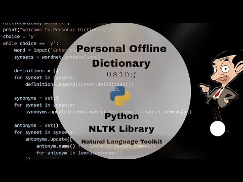 Personal Dictionary using python || NLTK Library #phython #nlp