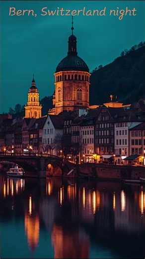 Bern at Night🌙 | Calm Swiss City Lights #ambientmusic #music #relaxing #ambient #relaxingmusic #bern