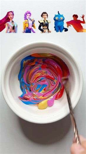 “How it’s done” Huntrix+Derpy+Jinu mix(Part 34) #colormixing #kpopdemonhunters#huntrix#sajaboys