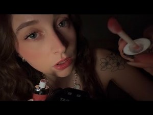 ASMR 1 HOUR of lipgloss application with lots of clicky whispers, plumping, rummaging (TASCAM)