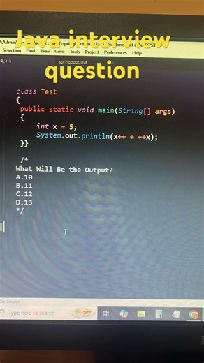 What will be the output #corejava #interviewquestions #LearnToCode #techeducation #programminghumor