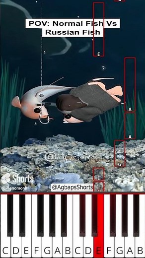 Normal Fish vs Russian Fish (@AgbapsShorts) - Octave Piano Tutorial