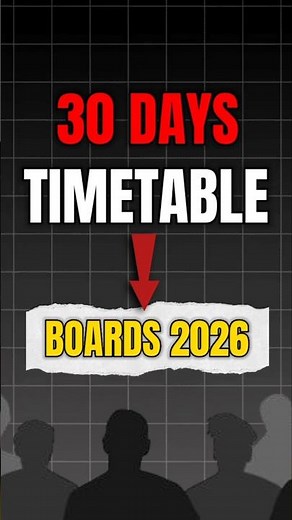 Last 30 Days Timetable for boards 2026 | Board exam 2026 | #shorts #short