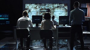 Scientist working on space control center - Free Stock Video