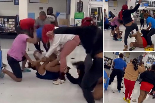 Brawls involving two dozen customers break out at Walmart checkout counter